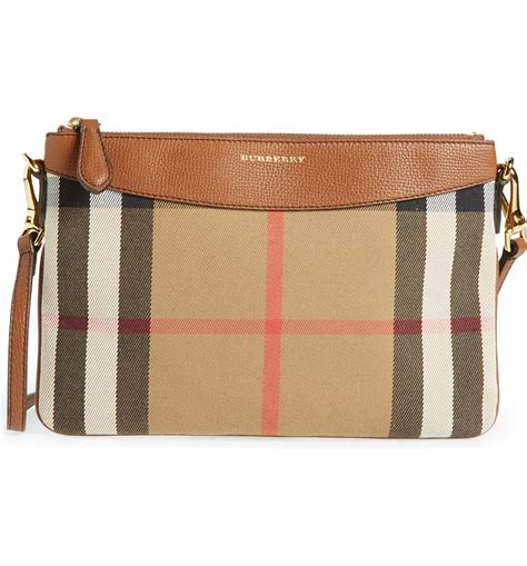 burberry peyton housecheck brown leather crossbody bag|Burberry Housecheck Derby Peyton Crossbody .